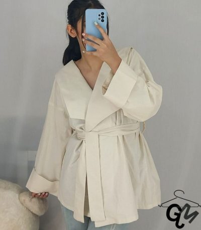 کت پاییزه رنگ شیری لنین